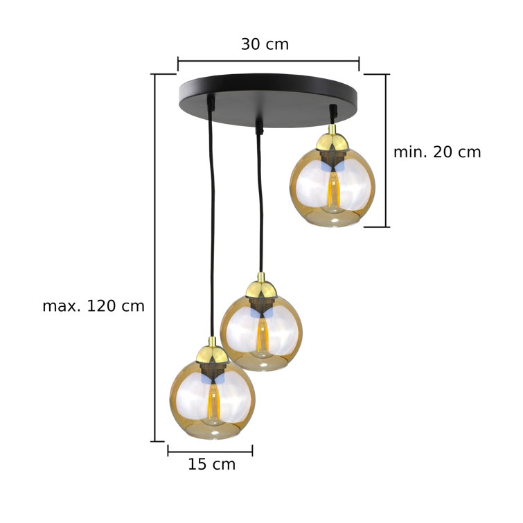 Keter Lighting 3 Light Cluster Globe Pendant Wayfair Co Uk